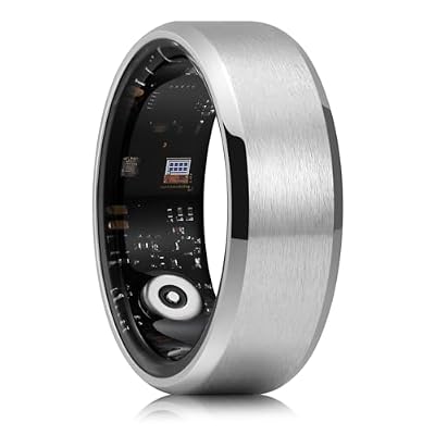 King Will 8mm Men's Silver Smart Rings, Matte Surface Beveled Edge, Waterproof Wedding Band, Comfort Fit Size 10