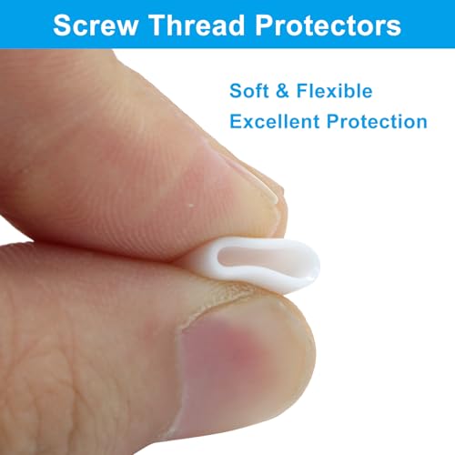 Image of 120 Pcs 6mm Rubber End Caps Bolt Screw Protector, White | PVC Flexible Impact Absorbing, Prevents Scuffs Dust Rust, Fits 6-6.5mm Round Tube Threads, Indoor Outdoor Use