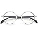 PenSee Oval Round Circle Eye Glasses Large Oversized Metal Frame Clear Lens