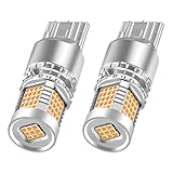 ✔ 【Superbrillante】 Cada bombilla tiene 89 chips LED 2016SMD.Color: amarillo ámbar.Voltaje: 12 V-24 V.La potencia nominal es de aproximadamente 20 W, salida de 3400 lúmenes (1700 lms por bombilla).