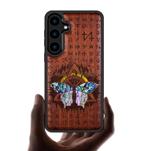 Coque Galaxy S24 Plus bois antichoc étui rigide Samsung S24+ papillon celtique