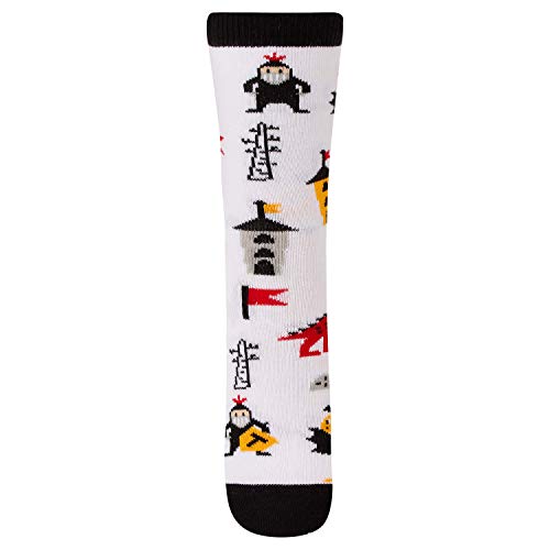 Meia Cano Longo Desenhada, Trifil, Meninos, Branco/Preto, 31-34