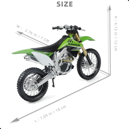 Image of 1:12 Dirt Bike Toy Motorcycle Model Kawasaki KX450F Green