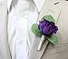 Angel Isabella Boutonniere-Nice Hand-Crafted Rosebud Keepsake Artificial Flower-Pearl Headed Pin Included (Purple)