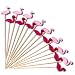 PuTwo Cocktail Picks Handmade Bamboo Toothpicks 100ct 4.7" in Flamingo Decor