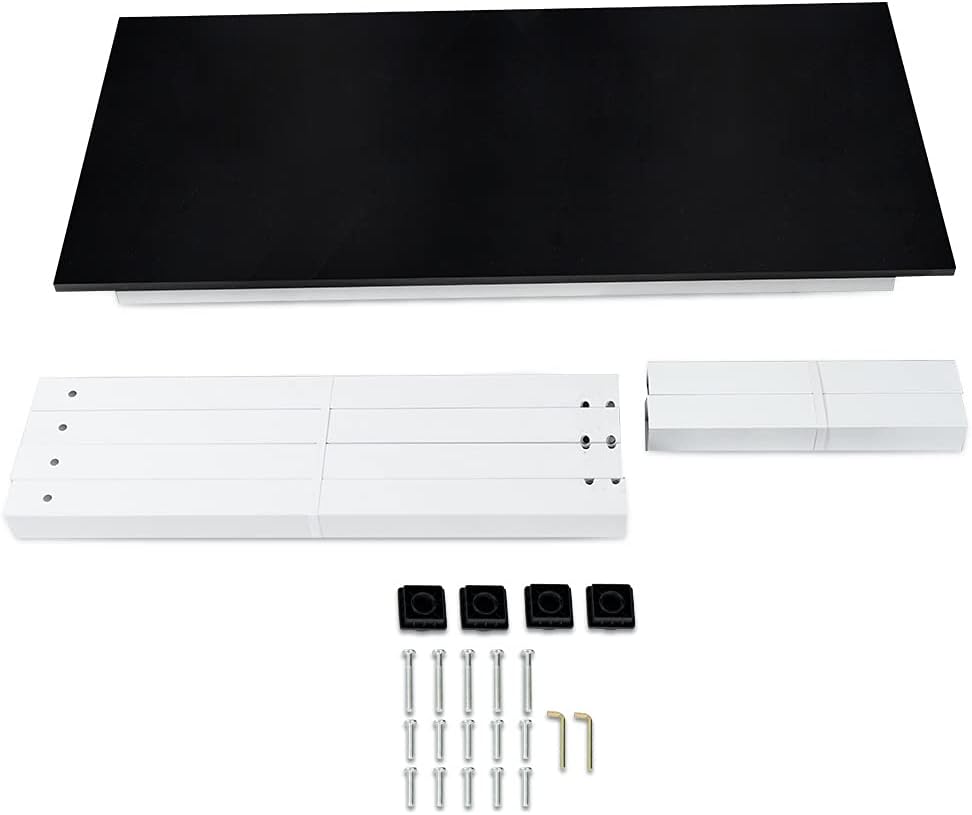 G-PLUS Computer Desk Wood Office Table, Modern PC Laptop Notebook Study Writing Table for Home Office Workstation (55.1'', Black Color)