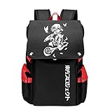 WANHONGYUE Touhou Project Anime Cosplay Backpack Rucksack Mochilas Escolar Bolsa de Escuela Mochila para Portátil 15.6 Pulgadas Rojo / 8