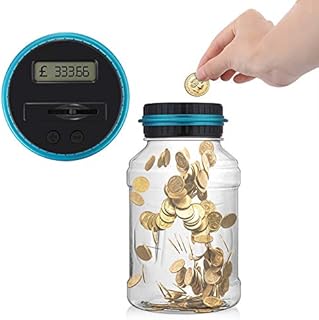 Digital Piggy Bank, Dnieheic Automatic UK Coin Counting Jar Money Box for Kids and Adult, Safe Money Bank with LCD Display for Girls Boys Christmas Birthday Gift