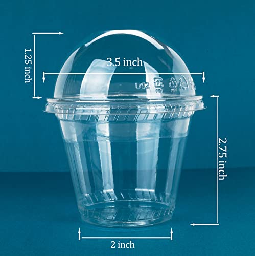 Image of Golden Apple Cup series, 9oz Clear Plastic cups with Dome lids no hole 50sets, BPA Free