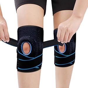 ORLEGOL Kniebandage, 2 Stück Kompression Knieschoner, rutschfeste Einstellbar Atmungsaktiv Unisex Knieorthese, Sport Kniestütze, Knie Bandage, Elastische Kniebandagen, Für Basketball und mehr Sport
