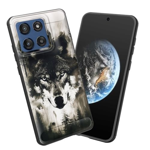 smauncucn for Moto Edge 2025 Case,Soft TPU Slim Fashion Anti-Fingerprint Non-Slip Protective Phone Case Cover for Motorola Moto Edge 2025,Wolf in the Forest - image 1