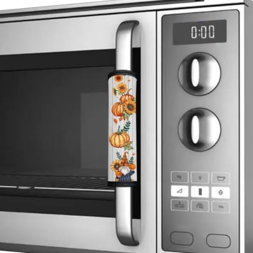 Image of Dreaweet Fall Pumpkin Sunflower Print Refrigerator Handle Covers Set of 4