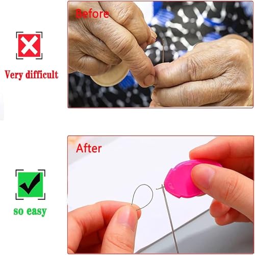 Image of Needle Threader, Small Needle Eye Threader Tool, Easy Threader for Machine and Hand Sewing, Threading, Ideal for Needlework, with Transparent Box, Color Random (6pcs) (6pcs Threader Box)