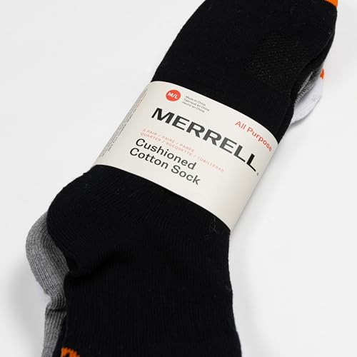 Merrell Men's and Women's Cushioned Cotton Low Cut Tab Socks-3 & 6 Pairs-Breathable Mesh Comfort Zones3
