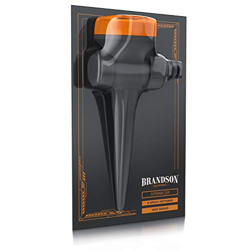 Brandson - Rasensprenger 5 Fach Rasensprinkler - Flächenregner Garten Sprinkler - für Verschiedene Flächenarten wie Kreis Halbkreis Viertelkreis Fächer beidseitig Strahl - mit Wählscheibe