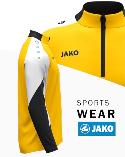 JAKO Unisex Ziptop Dynamic, gelb/weiß/schwarz, XXL – Ansicht 3