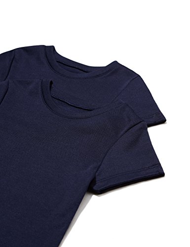 Marca Amazon - RED WAGON Camiseta Básica Niñas, Pack de 2, Azul (Navy), 104, Label:4 Years