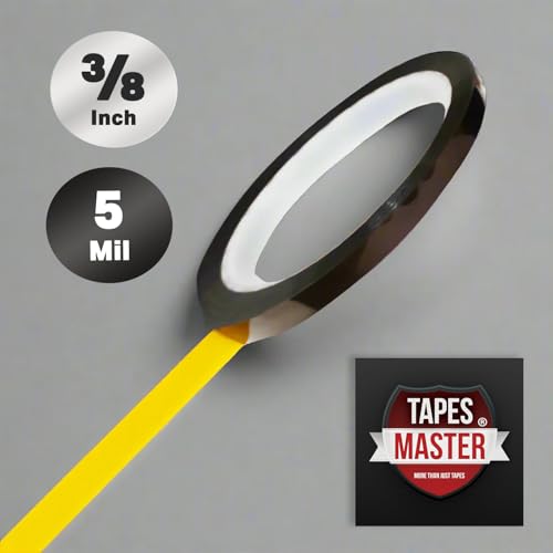 Image of Tapes Master 3 /8 inch x 36 Yds 5 Mil Kapton Tape - Polyimide High Temperature Heat Rresistant Tape with Silicone Adhesive - No Residue