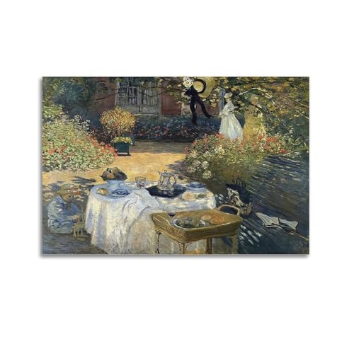 Impression sur toile Claude Monēt - Le déjeuner sur toile - Décoration murale - 20 x 30 cm