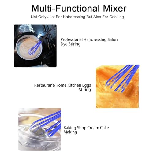 Kitchen Whisk, 5PCS Plastic Salon Hand Whisk Hair Color Dye Cream Whisk for Mixing Baking Whisking Beating Frothing Stirring - Image 6