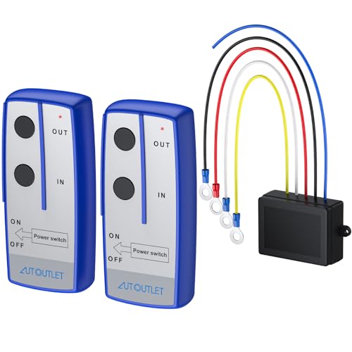 AUTOUTLET 2PCS Télécommande de Treuil sans Fil 12V Robuste Portée à Distance 100''/ 30m avec Voyant Lumineux pour Jeep ATV SUV