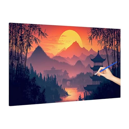 G i yCgoCio[ R hG DIY lp Paint by Numbers for Adults Ǐ z[ ItBX t[Ȃ A[gG H| S l q 蕨 220x100cm B-43