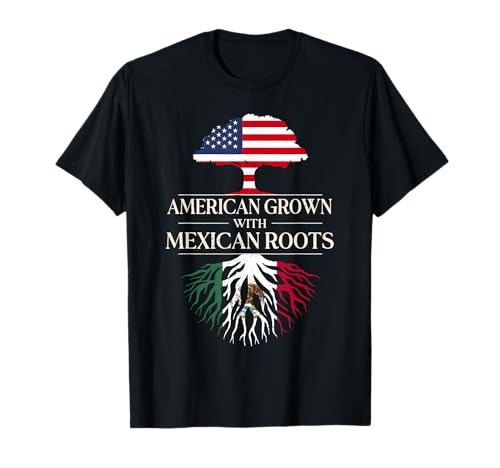 American Grown with Mexican Roots USA Mexico Heritage T-Shirt