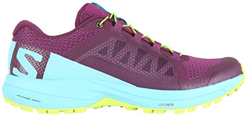 Salomon Women's XA Elevate Trail Running Shoe, Dark Purple/Blue Curacao/Acid Lime, 9