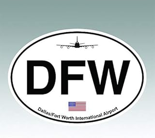 RDW Dallas/Fort Worth Airport Euro Oval Sticker Premium Decal Die Cut DFW Texas