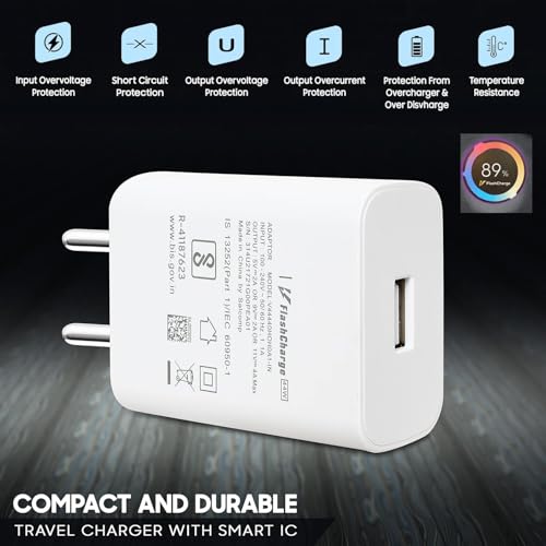 Image of 44w Flash Charge Fast Charger for Vivo V21, V20, Y73, Y100, T2,T1, T4X, Lite /Ultra /T3 /3X /Pro /T2X,Z10 / 10X /5G,9X,9S,Lite,7 Pro,Y28S /28E /39 /19E