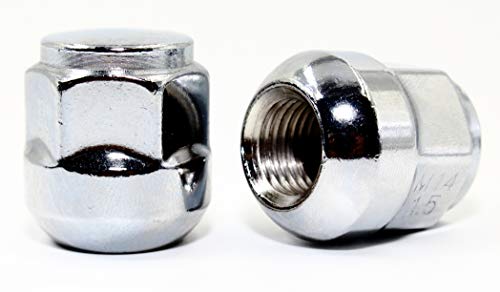 Image of Set of 20 Veritek 14x1.5mm 1.12 Inch 28.4mm Overall Length 22mm 7 /8 Hex Radius Ball Seat Chrome OEM Factory Style Lug Nuts for Honda Acura