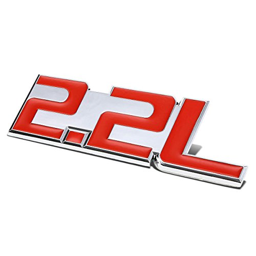 Image of Auto Dynasty Metal Emblem Decal Logo Trim Badge 2.2L (Red & Silver)