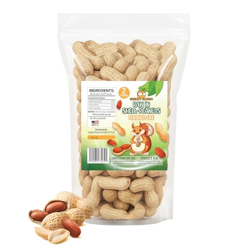 Premium Quality Raw Peanuts in Shell - 2 Pounds – All-Natural Food for Squirrels, Deer, Birds, and Other Wildlife Animals – Grown in The USA for Healthy Nutrition