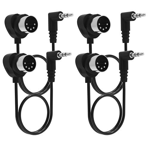 Image of FORE TRS 3.5mm MIDI Cable 4-Pack 2-FT / 60CM Type-A TRS 3.5mm to MIDI 5 Pin Din Cable with Ultra-Small Plugs for Tight Space 4-Pack 2-FT / 60CM