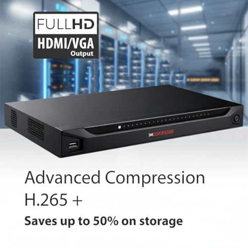 Image of CP Plus 16Ch 4K 2HDDs Network Video Recorder, Instastream, H.265, H.264, MJPEG,Upto12MP Resolution, AI Disabled: 160 Mbps Incoming, 2 SATA HDDs Upto 20TB Each, 2USB Ports [CP-UNR-4K4162-V4]