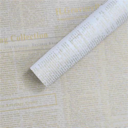 XDMING Papel de Seda de 17 g/m², 20 Hojas, periódico inglés, 50 x 70 cm, para Envolver Regalos, Flores, Ropa, Zapatos, Manualidades, Suministros Festivos para Fiestas