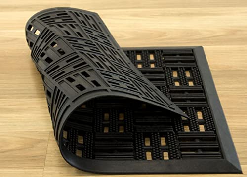 rg-vertrieb Fußmatte Gummimatte Schmutzfangmatte Türmatte Gummi Anti-Rutsch Fußabtreter (40x60 cm), Schwarz