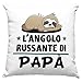 Cuscino L'angolo russante di papà, Cuscino 40x40cm per chi russa, Idea Regalo per Natale, Regalo compleanno - con Imbottitura (Bianco 2, 40_x_40_cm)