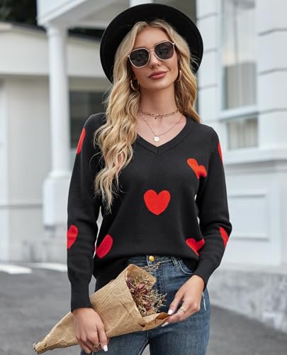 Image of Women's Spring Sweaters 2026 Casual Long Sleeve Pullover V Neck Lightweight Sweatshirts Cute Blouse Tops