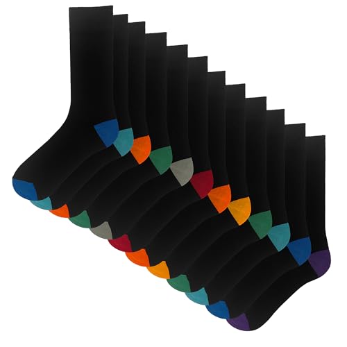 Essentials Mens 12 Pack Socks UK 6-11 Black