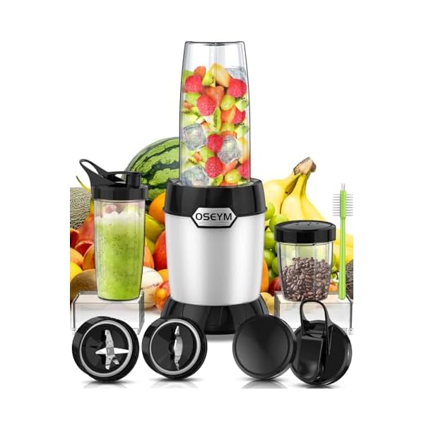 Blender for Shakes and Smoothies, Large Size Personal Blenders for Kitchen Max 1000W High Power with Blending and Grinding, Countertop Blenders with 2 * 27 Oz & 10 Oz BPA Free Travel Cup and Lid
