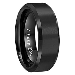 8mm Black Tungsten I Love You