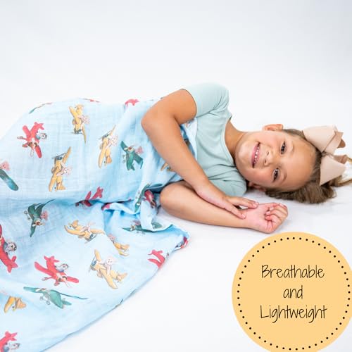 Image of LollyBanks Muslin Swaddle Blankets, 100% Cotton Breathable Baby Blanket for Boys and Girls, Soft and Lightweight 47 x 47 Inches Newborn Swaddle Wrap, Baby Essentials Must Haves (Plane and Bear Print)