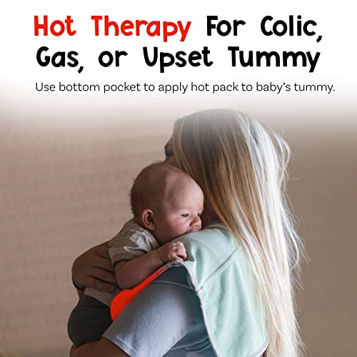 Lullaby Soothe My Baby - 100% Cotton Burp Cloths with Hot Cold Therapy Clay Pack Inserts - Natural Rescue for Fever, Teething Pain, Colic & Gas4