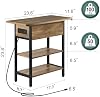 Mesita de noche Yoobure con estación de carga, mesa lateral con tapa abatible y puertos USB y enchufes, mesa para sofá, cama, sala, dormitorio, mesita estrecha con estantes de almacenamiento para espacios pequeños 6