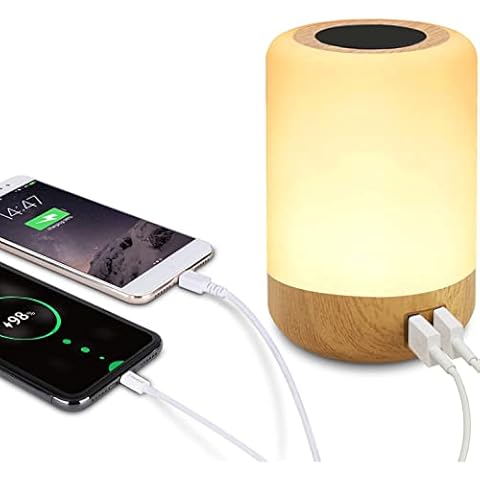 salipt LED Nachttischlampe mit 4 USB Ladeanschluss Cover