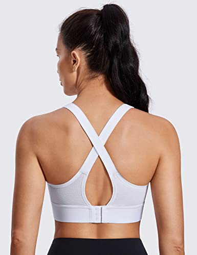 Image of SYROKAN Zip Front Velcro Straps Sports Bra Plus Size | High Impact, Wireless, Removable pads, Plus Size, Running Bra