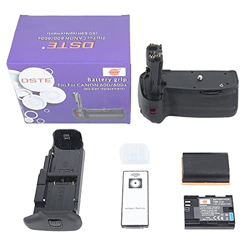 Battery Grip BG-E9H Con Telecomando IR + 2 Batterie LP-E6 + Caricabatterie USB Per Canon EOS 60D/60Da