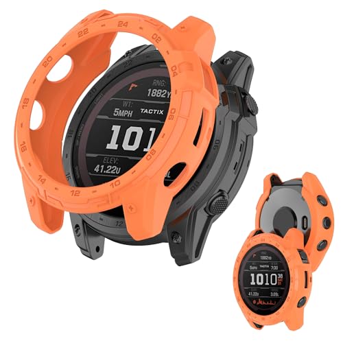 �K�[�~��(GARMIN) tactix 7 AMOLED �p �P�[�X �ی�P�[�X �yNOUKAJU�z ��̌^ TPU�f�� �S�ʕی� �����ȒP �ϏՌ� �Ռ��z�� �A�N�Z�T���[ (�I�����W)