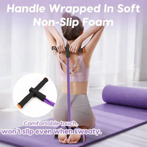 Image of 4 Tube Tummy Trimmer Resistance Band Pedal Exerciser for Men & Women | Heavy Duty Pull Rope Home Gym Equipment for Abs, Waist, Arms, Legs, Yoga, Fitness Workout (Multicolor)